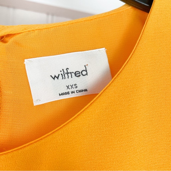 WILFRED ARITIZIA Ninette Dress Wrap Yellow Size XXS Ruffle - Picture 4 of 8